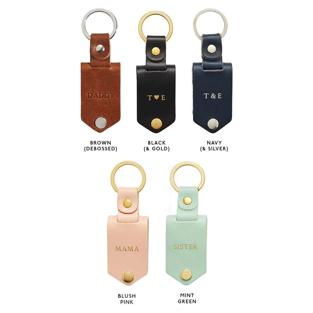 Personalized Multi-Photo Leather Keyring, Father's Day Gift