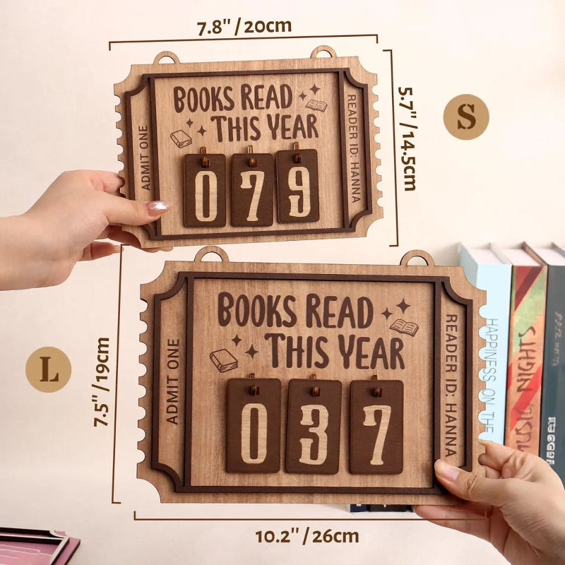 Personalized Ticket Books Read Tracker Hanging Sign, Bookish Decor, Bookish Gift, Gift for Readers, Book Lovers Gift
