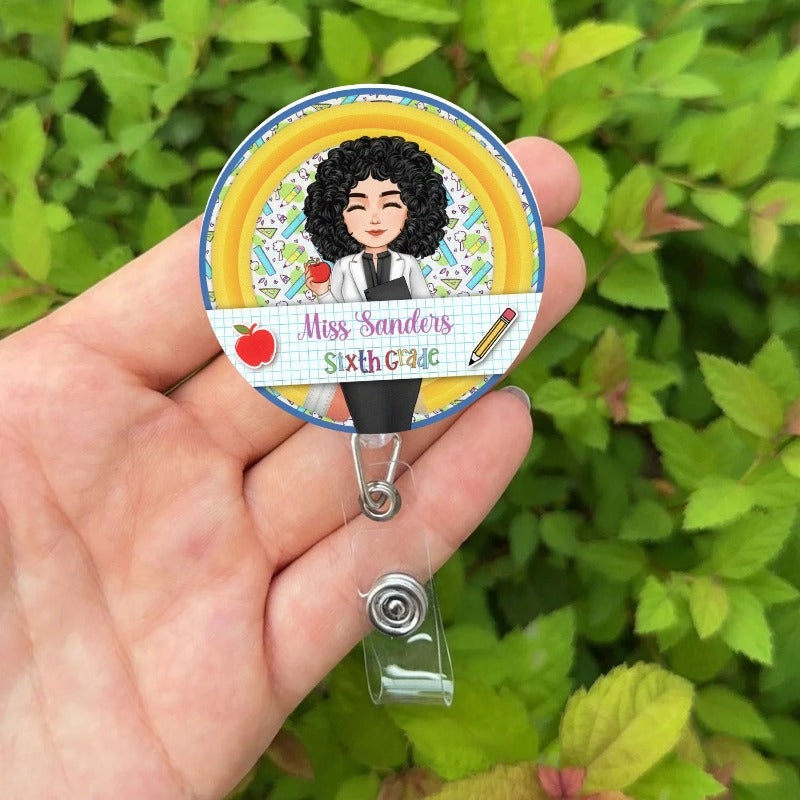 Personalized Teacher Badge Reel, Back To School Gift for teacher