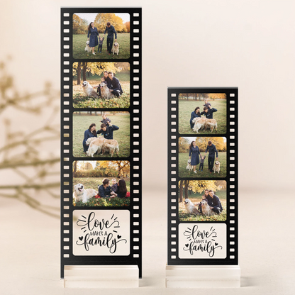 Personalized Loves Make A Family Acrylic Photo Film Strip, Couple Gift, Valentine's Day Gift For Wife Husband, Anniversary