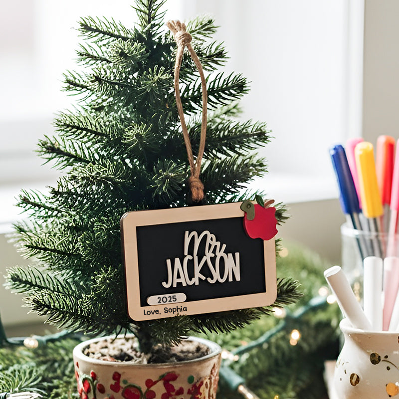 Teacher Appreciation Personalized Chalkboard Ornament, Christmas Gift for Teacher