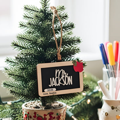 Teacher Appreciation Personalized Chalkboard Ornament, Christmas Gift for Teacher