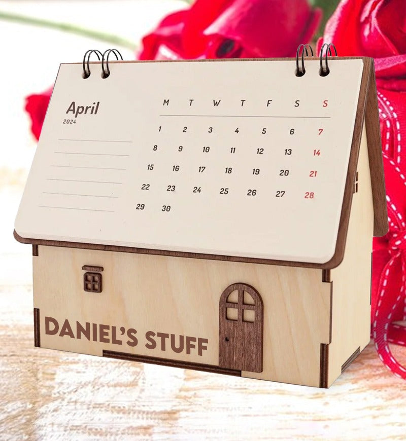 Personalized Couple Name House Storage Box Calendar, Valentine Gift for Couple