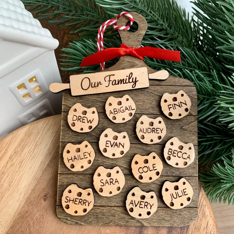 Personalized Family Cookie Ornament, Christmas Ornament