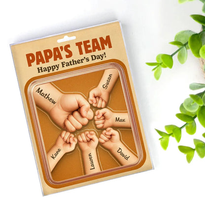 Daddy Team Fist Bump Custom Figure Personalized Acrylic Block Plaque, Father's Day gift