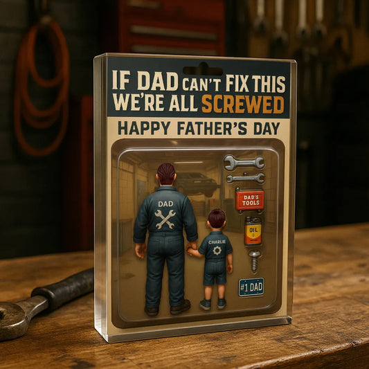 If Dad Can't Fix This We're All Screwed, Mechanic Handy Man Custom Figure Personalized Acrylic Block Plaque, Father's Day Gift for Dad, Gift for Husband