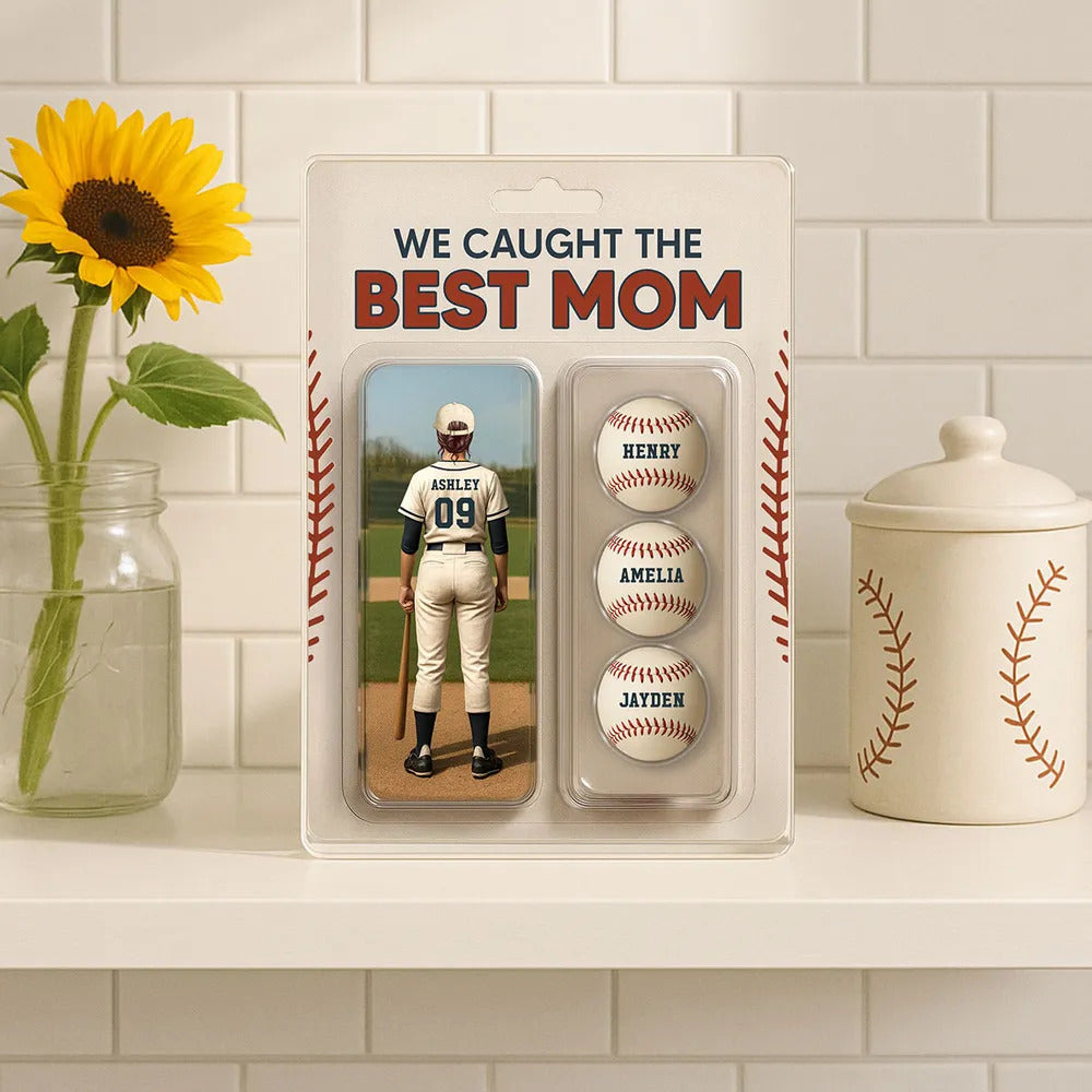 We Caught The Best Mom Baseball Lover Toy Box Figure Style Personalized Acrylic Block Plaque