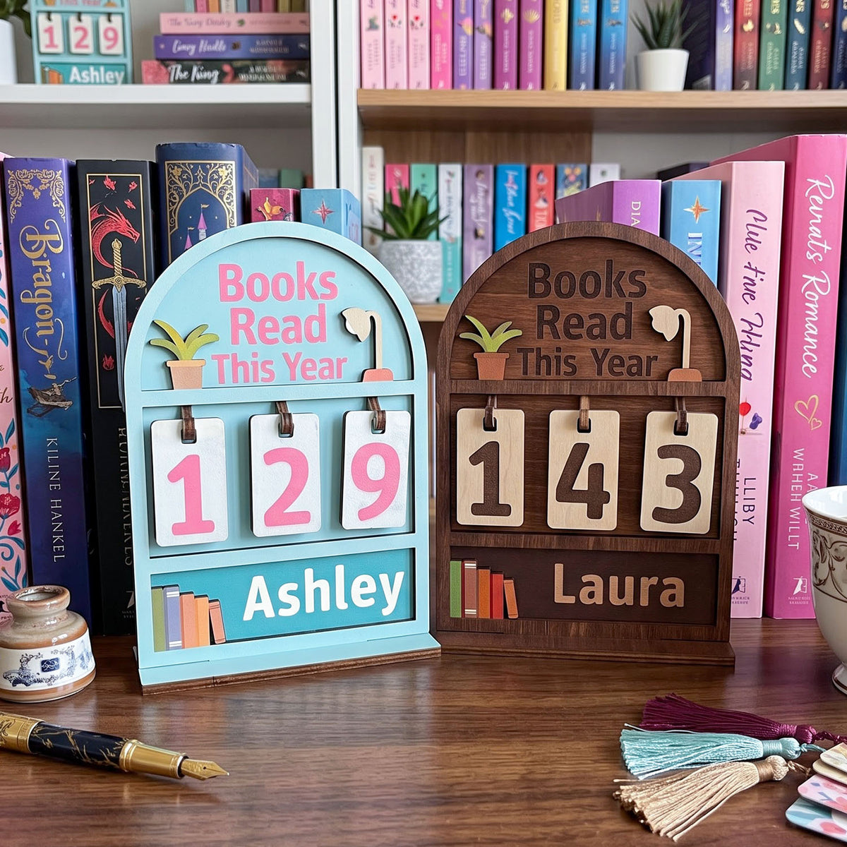 Personalized Books Read This Year Counter Mini Plaque With Flat Base, Gift for Readers, Book Lovers Gift, Bookshelf Decor