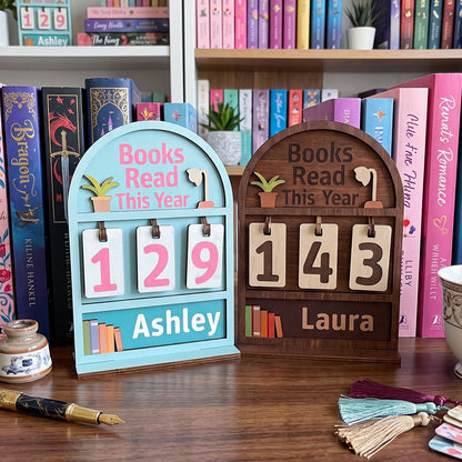 Personalized Books Read This Year Counter Mini Plaque With Flat Base, Gift for Readers, Book Lovers Gift, Bookshelf Decor