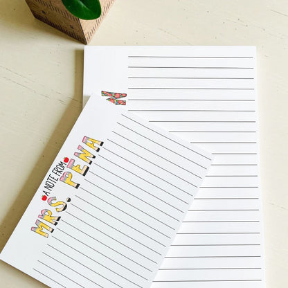 Personalized Name Teacher Notepad, Appreciation Gift For Teacher