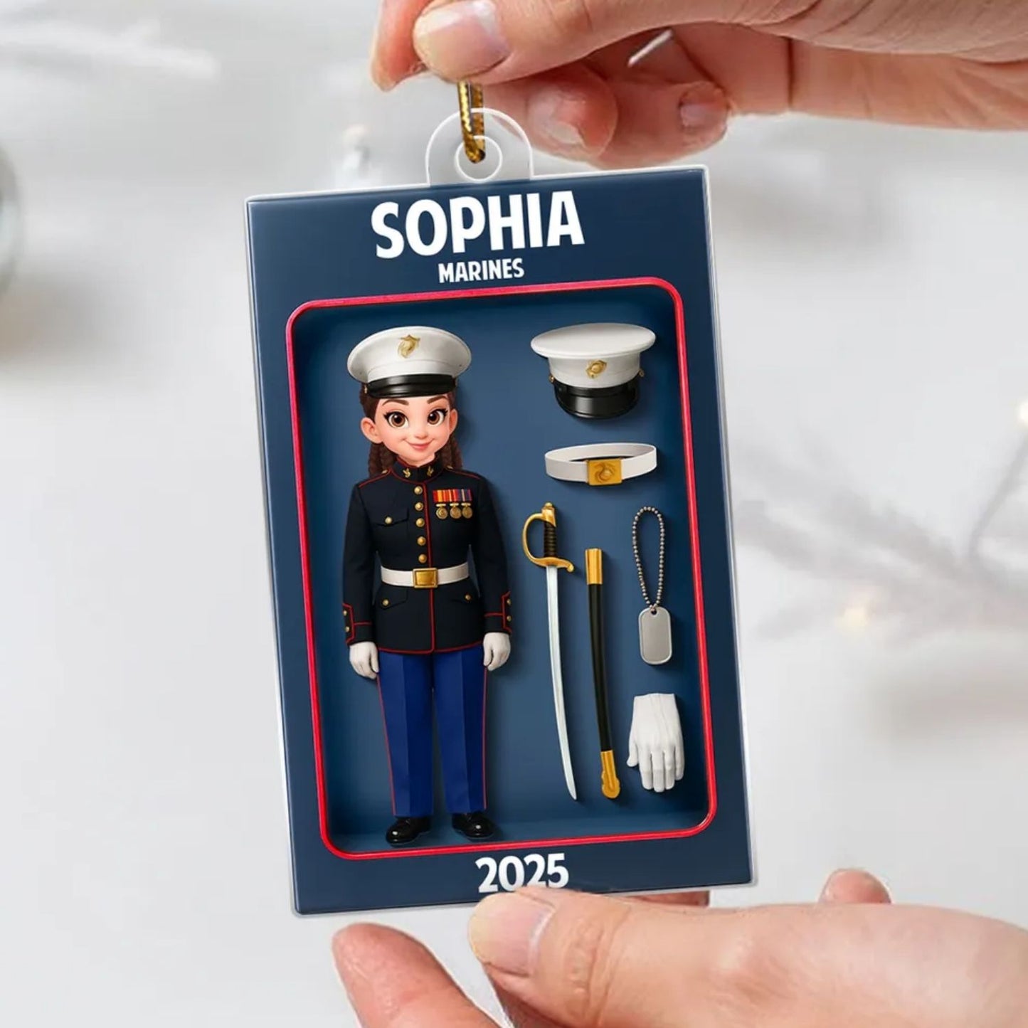 Military Action Figure - Personalized Acrylic Ornament - Special Gift For The Military