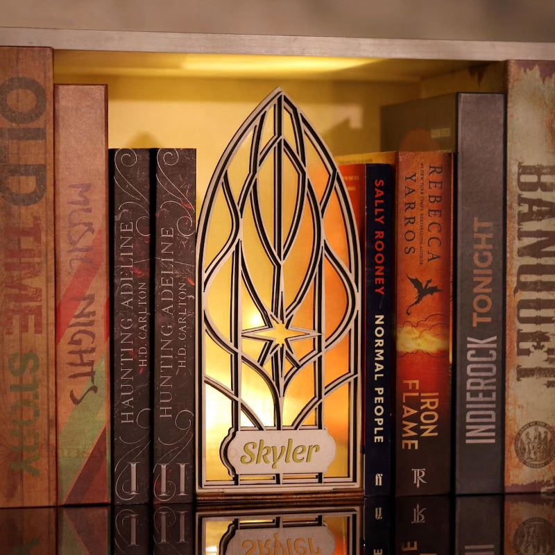 Personalized Fantasy Window Book Nook Plaque, Gothic Style Book Lover & Reader Gift, Book Lover Gift, Bookshelf Decor