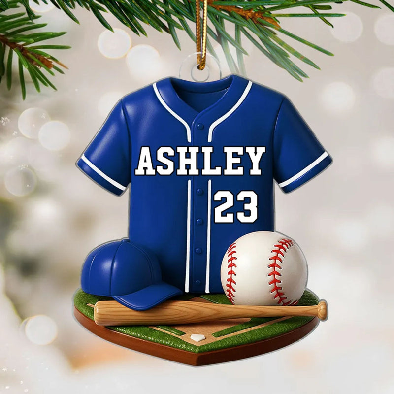Baseball Kit 3D Effect - Personalized Acrylic Ornament - Christmas Gift For Son, Boyfriend, Gift For Him