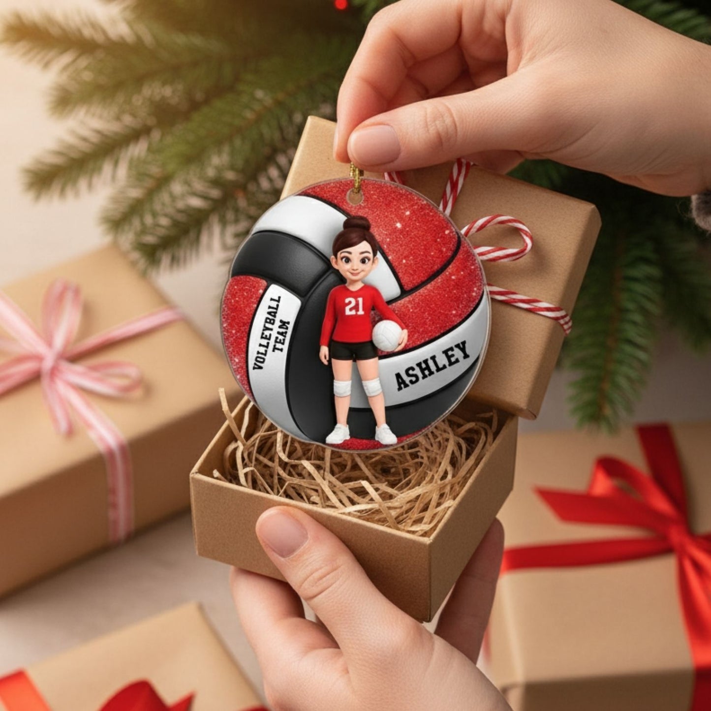 Volleyball Girl - Personalized Acrylic Ornament