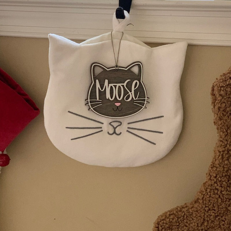 Personalized Cat Christmas Stocking Name Tags, Cat Ornament
