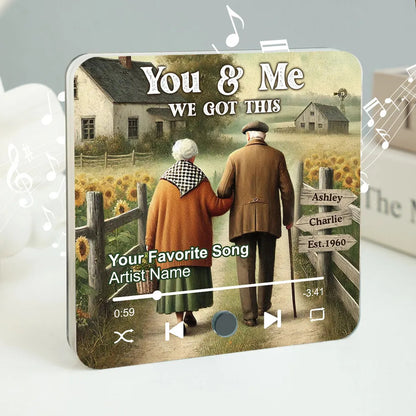 Eternal Love Couple Growing Old Together Personalized Music Fridge Magnet, Heartfelt 2025 Valentine's Day Gift, Anniversary Gift For Couple, For Him, For Her, Husband, Wife