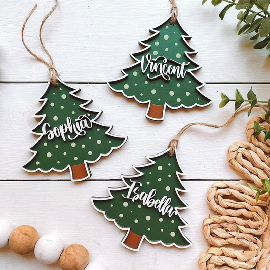 Personalized Christmas Tree Stocking Name Tags / Gift Tags / Ornament, Christmas Ornament, Christmas Decorations