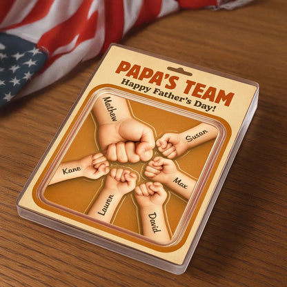Daddy Team Fist Bump Custom Figure Personalized Acrylic Block Plaque, Father's Day gift