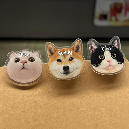 Custom Pet Photo Clip – Acrylic Personalized Binder Clip for Notes, Files, Books, Cute Gift for Readers, Book Lovers Gift