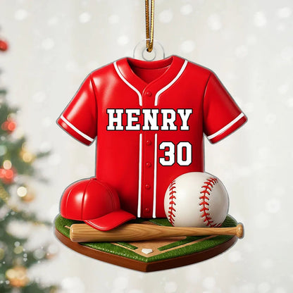 Baseball Kit 3D Effect - Personalized Acrylic Ornament - Christmas Gift For Son, Boyfriend, Gift For Him