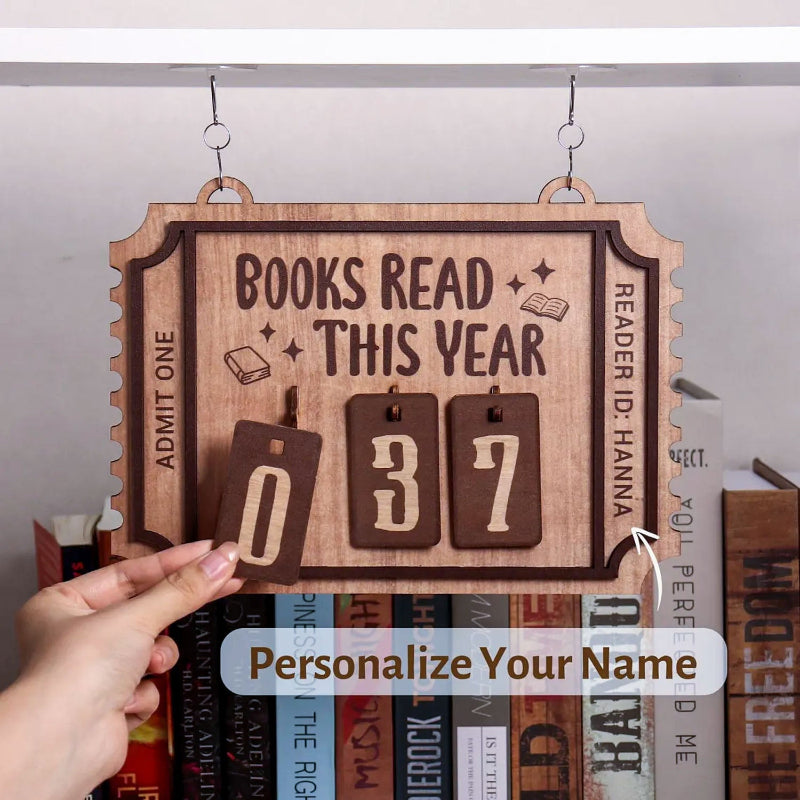 Personalized Ticket Books Read Tracker Hanging Sign, Bookish Decor, Bookish Gift, Gift for Readers, Book Lovers Gift
