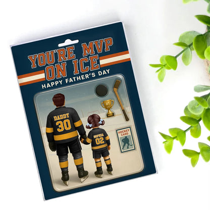 You're My MVP On Ice Hockey Dad Custom Action Figure Personalized Acrylic Block Plaque, Father's Day Gift for Dads, Gift for Husband