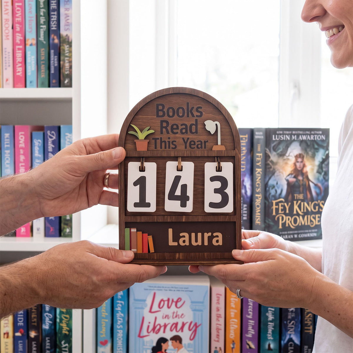 Personalized Books Read This Year Counter Mini Plaque With Flat Base, Gift for Readers, Book Lovers Gift, Bookshelf Decor