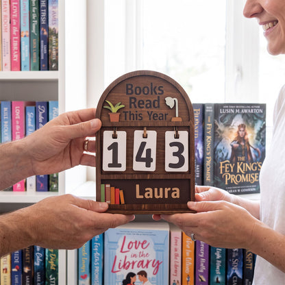 Personalized Books Read This Year Counter Mini Plaque With Flat Base, Gift for Readers, Book Lovers Gift, Bookshelf Decor