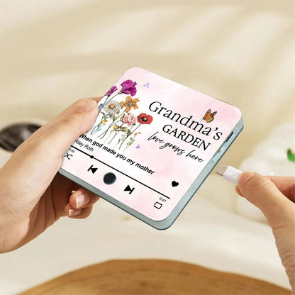 Grandma's Garden, Grandma's Kitchen Birth Month Flower Personalized Music Fridge Magnet, Gift for Grandma, Mom