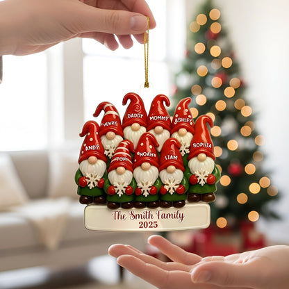 Personalized Gnome Family Christmas Ornament, Christmas Ornament For Family