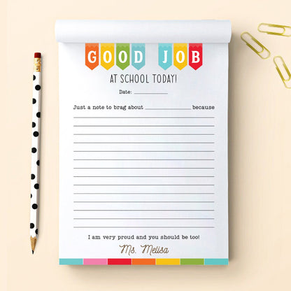 Personalized Name Teacher Notepad,Good Job Student Notepad, Appreciation Gift For Teacher