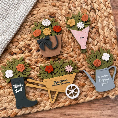 Personalized Birth Month Flower Mini Sign Magnet, Custom Floral Fridge Magnet for Mom or Grandma, Garden Theme Refrigerator Magnet, Cute Personalized Family Gift Decor