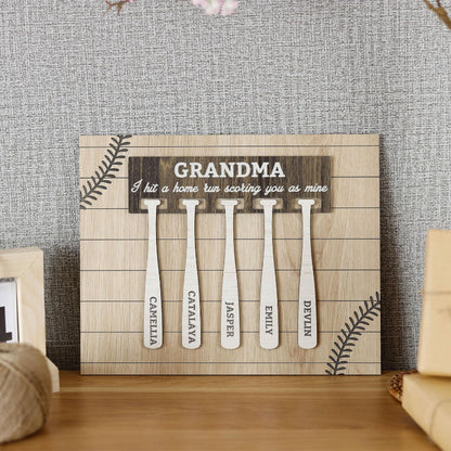 Personalized Mother's Day Baseball Home Plate With Kids' Names Wooden Sign, Mother's Day Gift from Kids