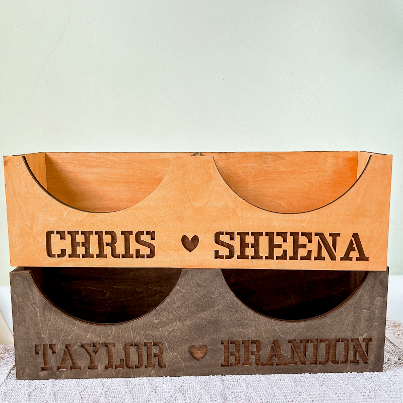 Personalized Double Wooden Hat Holder, Hat Holder For Him And Her