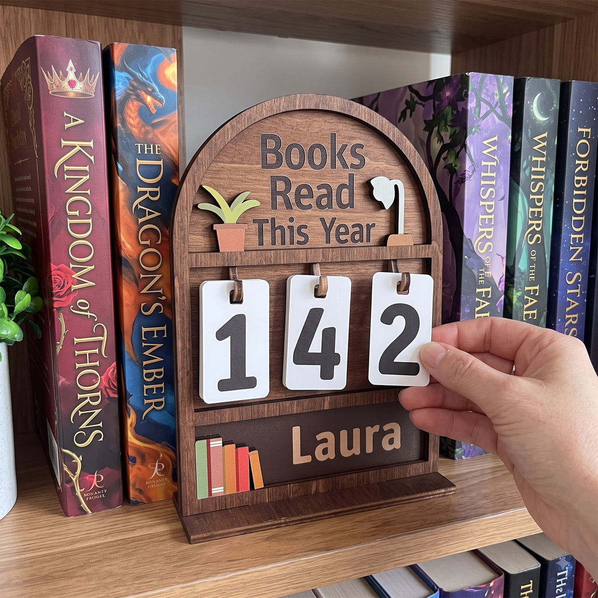 Personalized Books Read This Year Counter Mini Plaque With Flat Base, Gift for Readers, Book Lovers Gift, Bookshelf Decor
