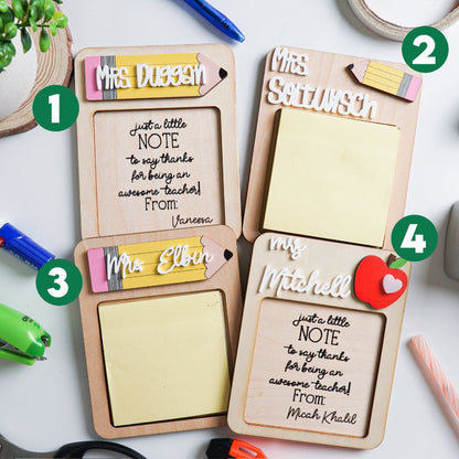Personalized Sticky Note Holder, Teacher Appreciation, End Of Year Gift Idea