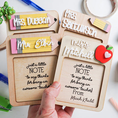 Personalized Sticky Note Holder, Teacher Appreciation, End Of Year Gift Idea