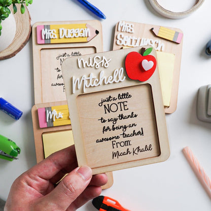 Personalized Sticky Note Holder, Teacher Appreciation, End Of Year Gift Idea