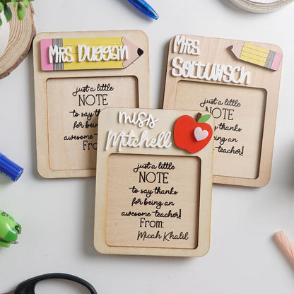 Personalized Sticky Note Holder, Teacher Appreciation, End Of Year Gift Idea
