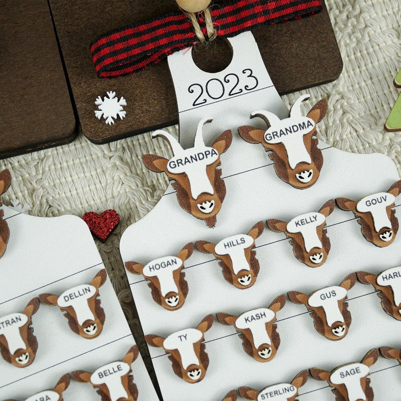 Personalized Goat Family Ornament, Christmas Ornament
