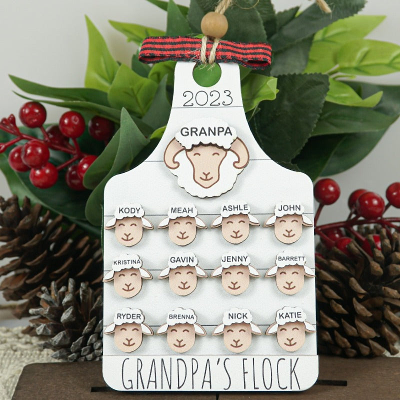 Personalized Sheep Family Ornament, Christmas Ornament