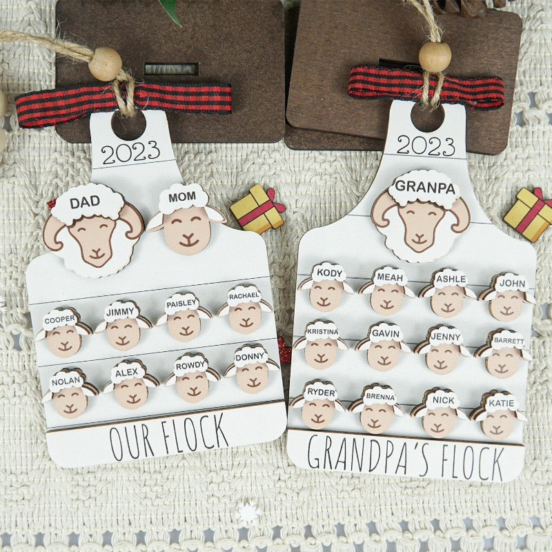 Personalized Sheep Family Ornament, Christmas Ornament