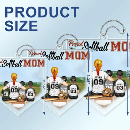 Personalized Proud Baseball Softball Mom Acrylic Car Hanger, Mother's Day Loving Gift For Sport Fan, Mom, Grandma