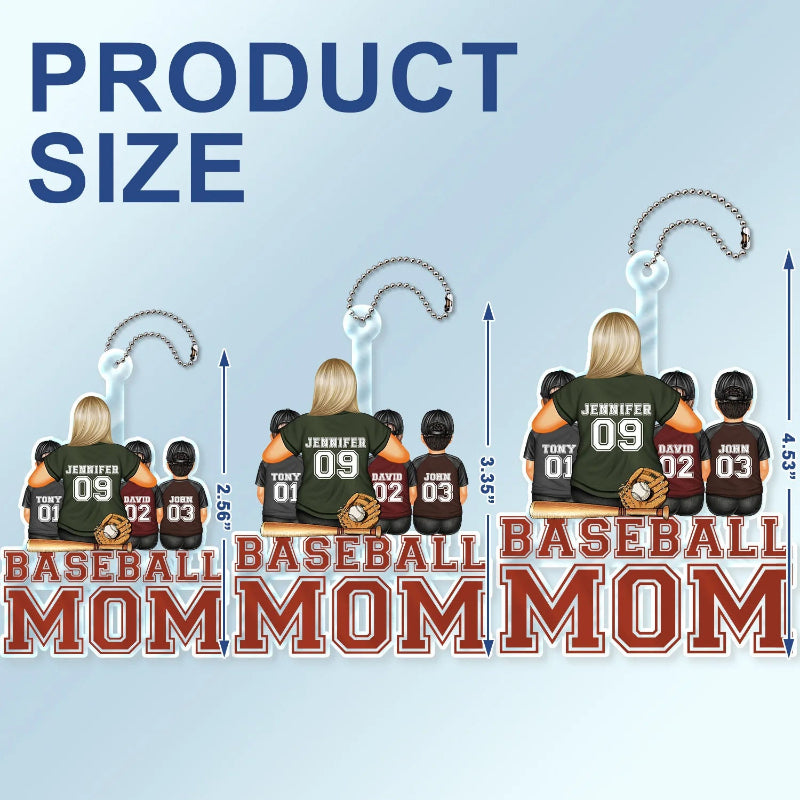 Personalized Baseball Softball Mom Acrylic Car Hanger, Mother's Day Loving Gift For Sport Fan, Mom, Grandma