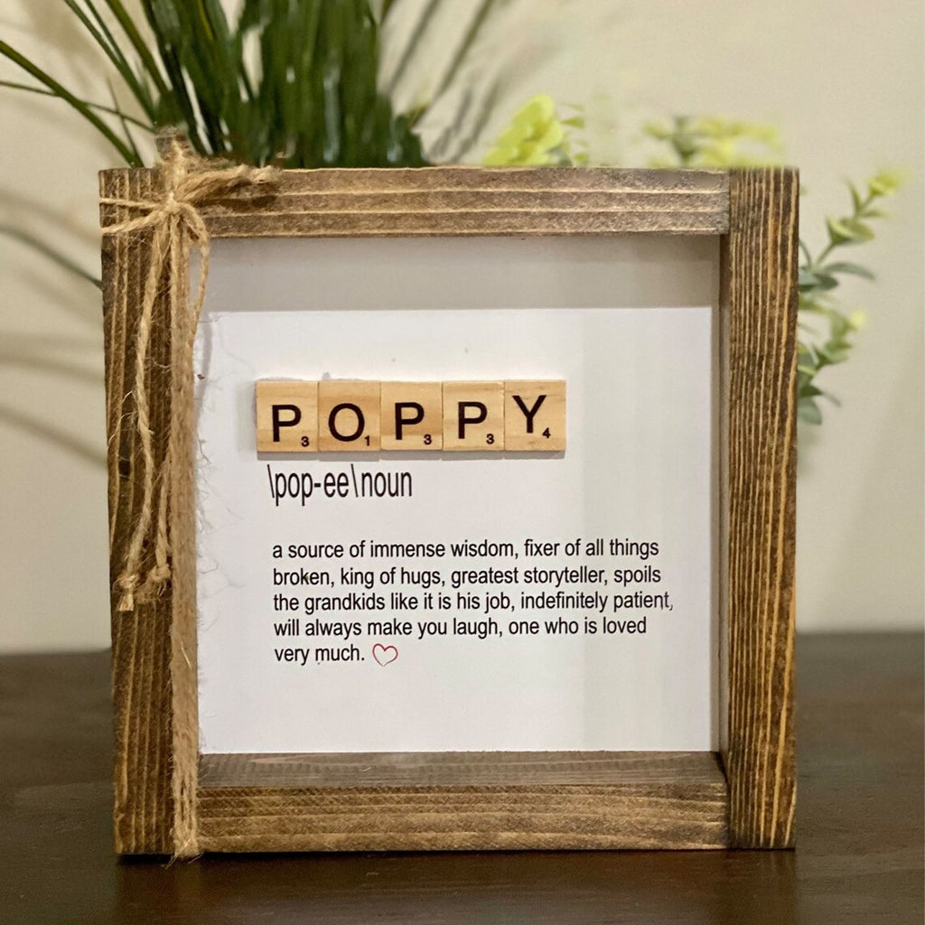 Personalized Father's Day Definition Gift Sign, Gift For Grandpa, Papa, Poppy
