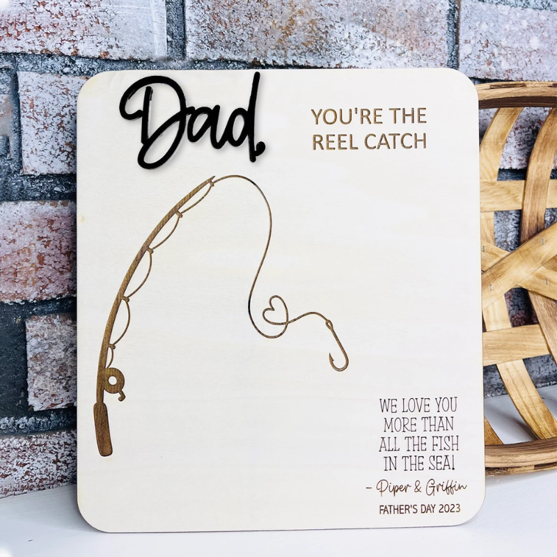 Personalized DIY Fishing Handprint Sign, Father's Day Sign