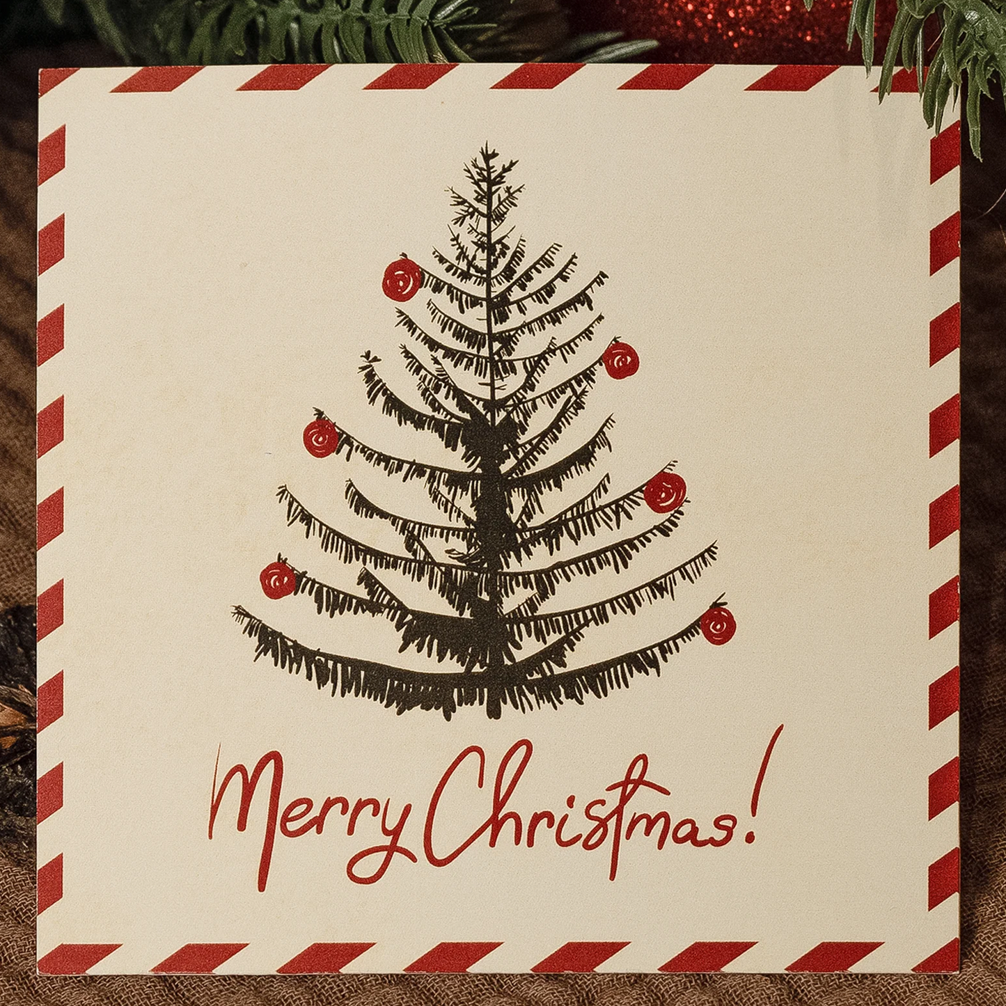 Merry Christmas Tree Holiday Card