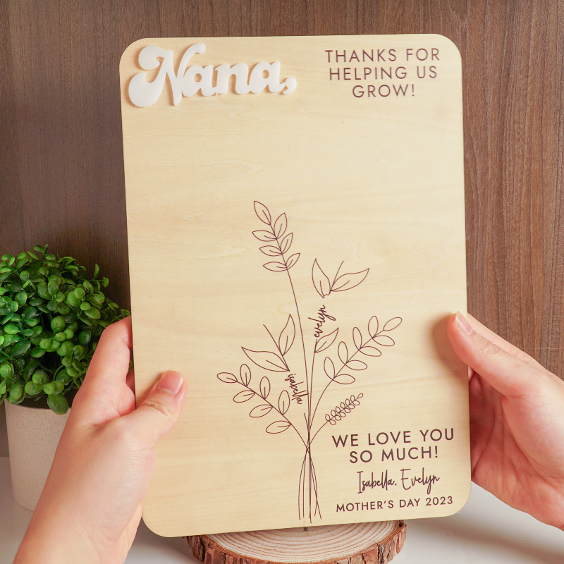 Personalized DIY Handprint Sign, Mother's Day Gift Sign