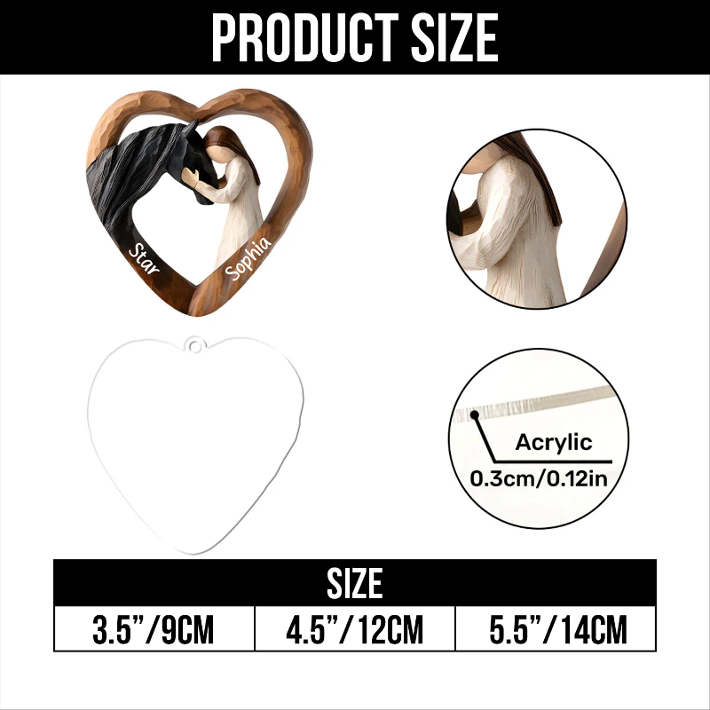 Personalized Equestrian Bond Between Boy Or Girl With Horse Acrylic Ornament, Christmas Gifts For Horse Lovers