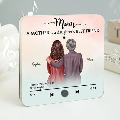 A Mother Is A Daughter's Best Friend Personalized Music Fridge Magnet, Heartfelt Mother Daughter Gift, Birthday Gift for Mom